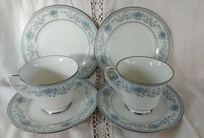 £8.95 • Buy Noritake Blue Hill Set Pair Of Tea Cup Trios - 2 X Cups, Saucers, Side Plates