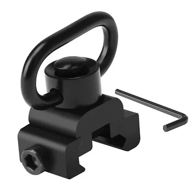 Tactical QD Push Button Rifle Sling Mount Swivel Ring Link 20mm RIS RAS Rail L • £7.49