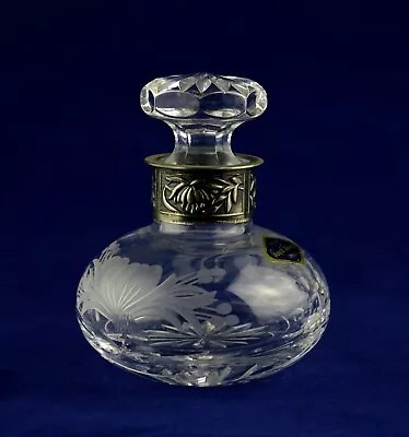 £29.50 • Buy Royal Brierley Crystal  HONEYSUCKLE  Dressing Table / Vanity Jar - 4-1/2  Tall