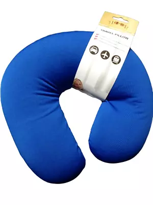 Ergonomic Neck Pillow Head Support Soft Cushion Micro Bead Travel Office - BLUE • £8.49