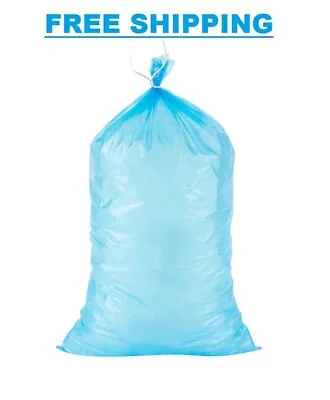 1000 PACK 8 To 20 Lb. 1.75 Mil Heavy Duty Plain Blue Plastic Ice Bags Twist Ties • $87.70