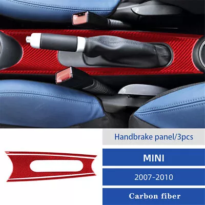 Red Interior Carbon Fiber Handbrake Panel Trim Cover For BMW MINI Cooper 2007-11 • $40.86