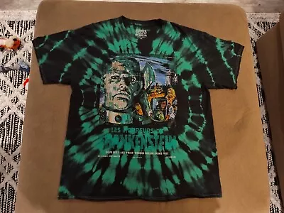 Frankenstein T-shirt Men L Hammer House Of Horror Black Green Tie Dye Crew Neck • $15.99