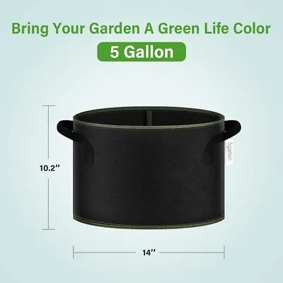 2 Pack Hydroponics Fabric Root Pots For Smart Plant Grow Pot Bags 1/3/5/7 Gal • $5.99