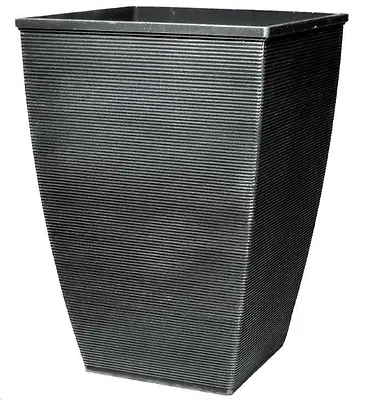 £19.99 • Buy 46.6 Litre Silver Large Plant Pot Square Tall Plastic Planter Outdoor Garden