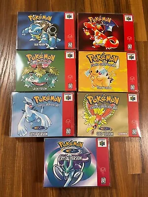 7 Sealed Homebrew N64 Pokemon Red/Blue/Yellow/Green/Crystal/Gold/Silver Version • $300