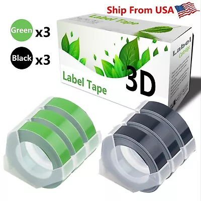 (3Green3Black) 3D Label Tape Used For Dymo Maxi 1755 Label Makers • $12.99