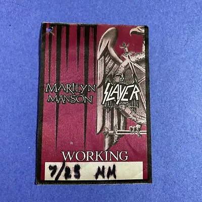 Marilyn Manson-Slayer Backstage Working Pass • $29.90