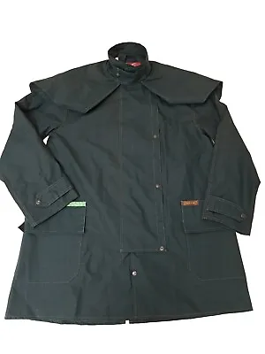DRIZA-BONE Wax Riding Coat Size Small Adult  Green Oilskin Excellent Condition • £60
