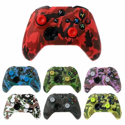 Camouflage Controller Gamepad Skin For Xbox One S X Thumb Stick Grip Cover Case • $11.68