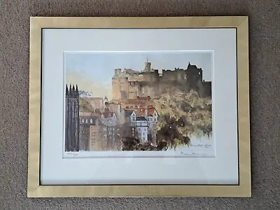 Limited Edition Print Of Edinburgh Castle From The Mound By Brian Aldridge • £20