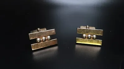 Vintage Gold Three Dots  H  Modernist Cufflinks • $16