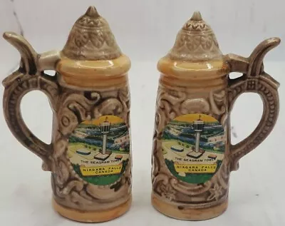 Vintage Mini Beer Stein Salt & Pepper Shakers Segram Towers Niagara Falls Japan • $9.92