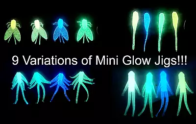 Glow Mini Multi-4 Packs-60-80 Jigs Per Set-Soft Plastic Ice Fishing Panfish Jigs • $7.99