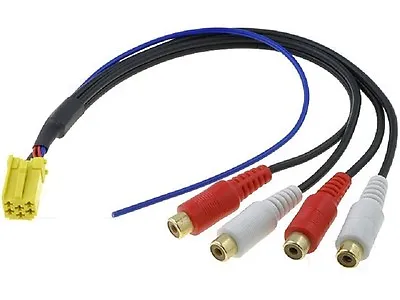 MINI ISO ADAPTER Line Out 4 Chinch Cable Blue Point VDO For VW Audi Seat Skoda • $10.64