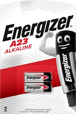 2 X Energizer A23 Alkaline Batteries 12V Security 23A MN21  Key Fobs Exp 2026 • £3.20