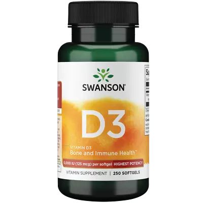 Swanson Highest Potency Vitamin D-3 Softgels 5000 IU 250 Count • $11.74