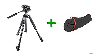 Manfrotto MK190XPRO3-3W Tripod With Manfrotto MBAG80PN Padded Tripod Bag • $399.95