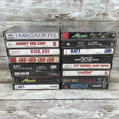 Vintage Rock Cassette Lot Of 16 Megadeth Van Halen Metallica Ratt • $49.95