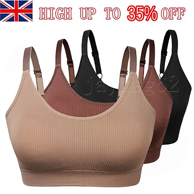 Women Fitness Padded Stretch Seamless Sports Bra Bralette Yoga Underwear Top • £3.72
