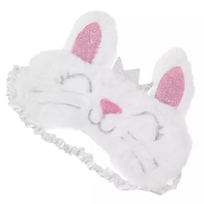  White Plush Rabbit Eye Mask Miss Elastic Tape Cover For Kids • £8.35