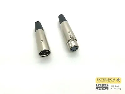 Male & Female Inline Connectors PAIR 3 PIN XLR Plug High Quality • £3.99