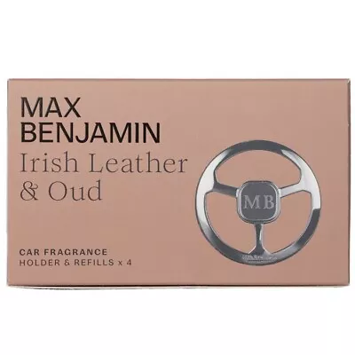 NEW Max Benjamin Car Fragrance Gift Set - Irish Leather & Oud 4pcs Home Scent • $30.25