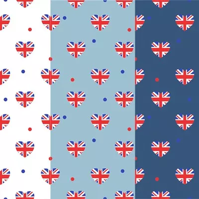 Polycotton Fabric British Hearts Kings Coronation Union Jack Patriotic • £2.70