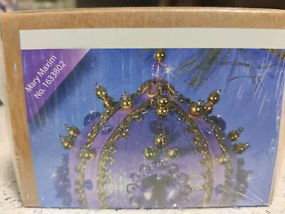 Mary Maxim Beaded Ornament Kit Design Works #6071 PURPLE Satin Ball/Gold Accents • $16