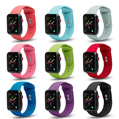 $16.52 • Buy ForApple Watch Soft Silicone Sport Band Series SE 6 5 4 3 2 1 Nike+ W/Clear Case