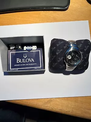 Vintage Bulova Millenia Vibra-Alarm Mens White/Silver - Vibrating Alarm • $295