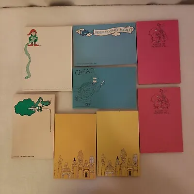 VTG Lot Of 8 Notepads Turtles Pencils Planes Birds Elephant 90's Paper Ephemera • $15.99