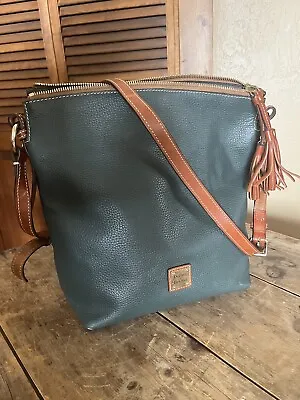 Dooney & Bourke Green Dixon Hobo Crossbody Pebble Leather Crossbody Bag • £60.28