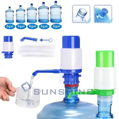 5 & 6 Gallon Hand Pump For Water Bottle Jug Manual Drinking Tap Spigot Camping • $9.99