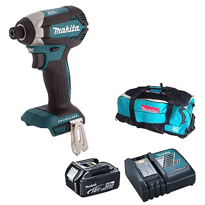 Makita 18v Lxt Dtd153 Impact Driver Bl1840 Battery Dc18rc Charger & Lxt600 Bag • £467.99