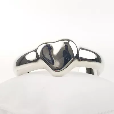 Tiffany & Co. Elsa Peretti Heart Cuff Bracelet 925 Silver - Good Condition • $400