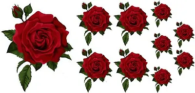 £2.99 • Buy Painted  Rose Flower Decals Stickers Graphics Nursery Wall Window Decoration Art