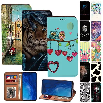 Leather Phone Stand Cover Wallet Case Fit Huawei P20/P30/P40/P Smart 2019/2020/Z • £4.45