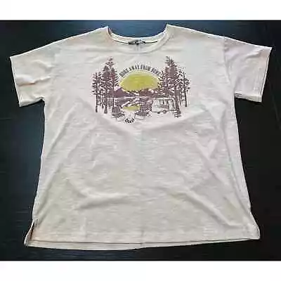 Miss Me Home Away From Home Campfire Print T-shirt Woman’s Size M • $14.99