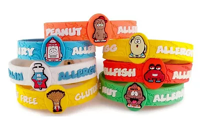 AllerMates Allergy Wristbands Alert Medical ID Silicone Bracelet Emergency Jewel • $7.99