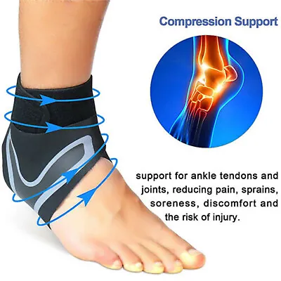 £4.59 • Buy Ankle Support Compression Foot Heel Achilles Tendon Arthritis Pain Brace Strap