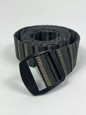 ORVIS Size 34 Nylon Belt Multi Brown Navy Green Striped D Ring Buckle RN 137013 • $9.01