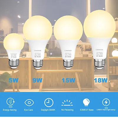 E27 E26 LED Light Bulbs 50/90/150/180 Watt Equivalent Saving Energy Lamp Bulb US • $12.95