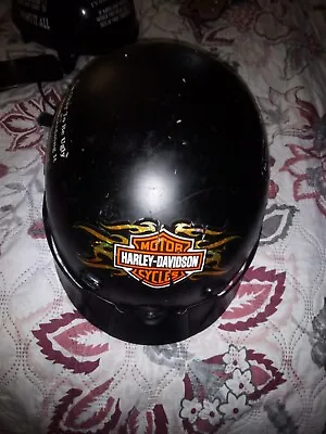 Vintage Leather Harley-Davidson Helmet DOT Motorcycle Black BIEFFE XL 1994 XL • $30