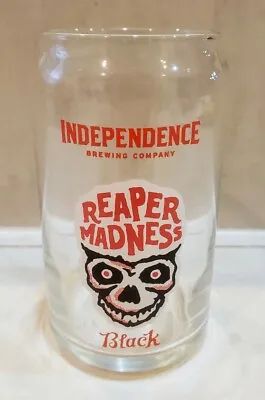 REAPER MADNESS Black IPA Ale Pint Beer Glass Independence Brewing Austin Texas • $12