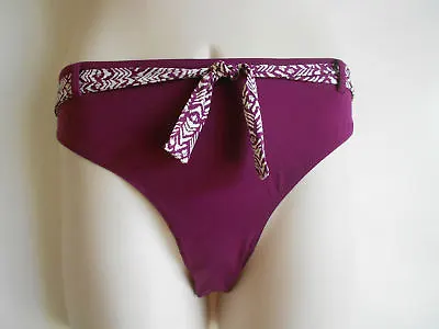 $7.99 • Buy Size 16 Purple & White Low Rise Bikini Bottoms Swim Wear Tie Front BNWT