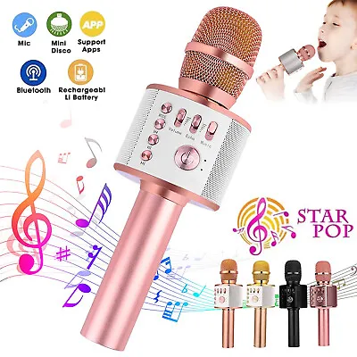 Wireless Bluetooth Karaoke Microphone Speaker Handheld KTV Player Singing Mic • £14.99