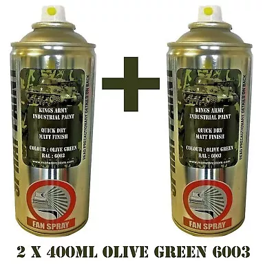 Olive Green Army Spray Paint Military Vehicle Paintballairsoftmodel Paint X2 • £23.75