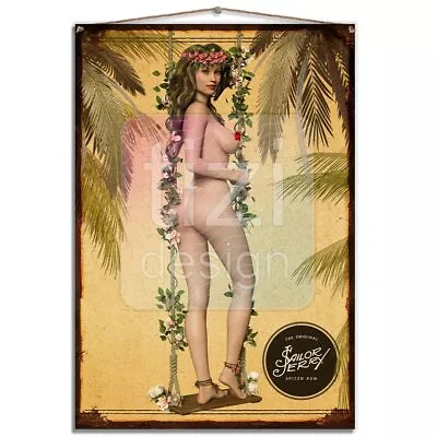 Metal Tin Plaque Aluminium Sexy Sailor Jerry Man Cave Tiki Bar Nude Pin-up Girl • £9.99