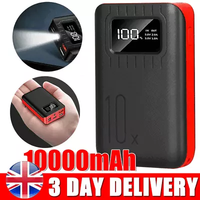 Portable Power 2USB Bank 10000mAh Backup Battery Charger For All Mobile Phone • £13.92